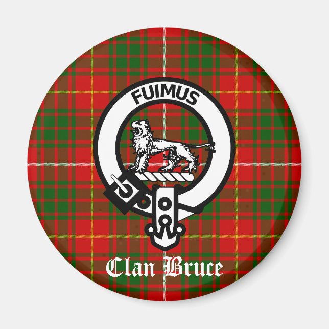 Clan Bruce Crest Tartan Magnet (Front)