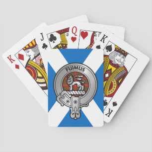 Clan Bruce Crest & Tartan on Saltire Poker Cards