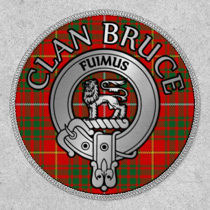 Clan Bruce Crest & Tartan Shield Patch