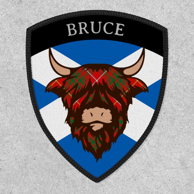 Clan Bruce [EDIT] Tartan Coo Patch (Front)