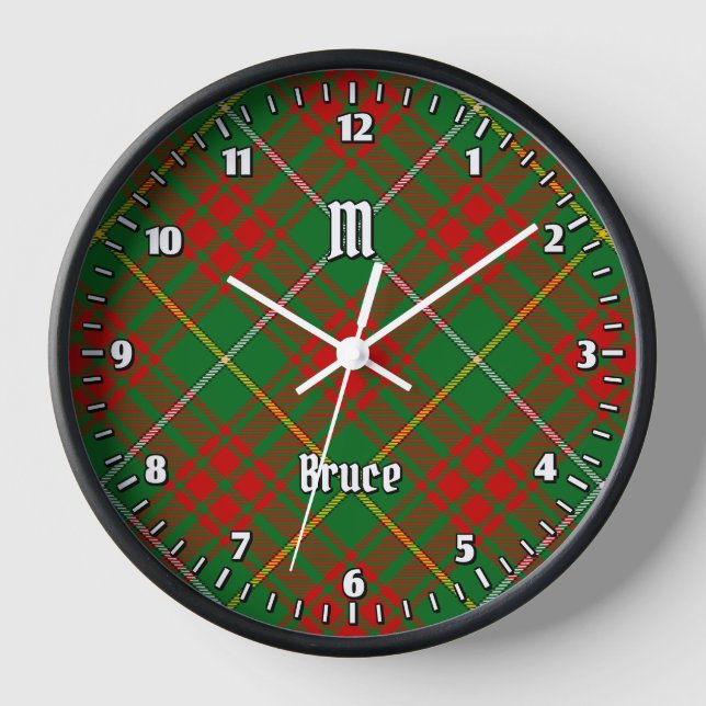 Clan Bruce Hunting Tartan Clock (Front)
