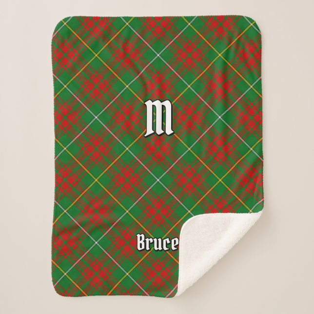 Clan Bruce Hunting Tartan Sherpa Blanket (Front)
