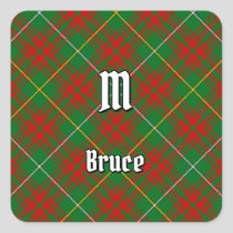 Clan Bruce Hunting Tartan Square Sticker
