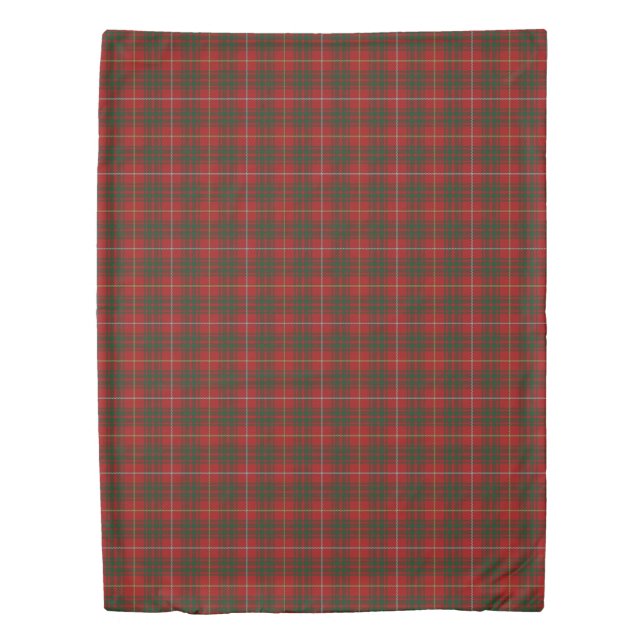 Clan Bruce Scottish Accents Red Green Tartan Duvet Cover (Front)