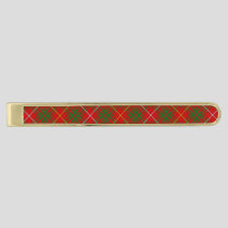 Clan Bruce Tartan Gold Finish Tie Bar