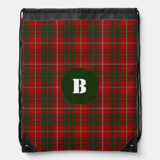 Clan Bruce Tartan Plaid Monogram Backpack