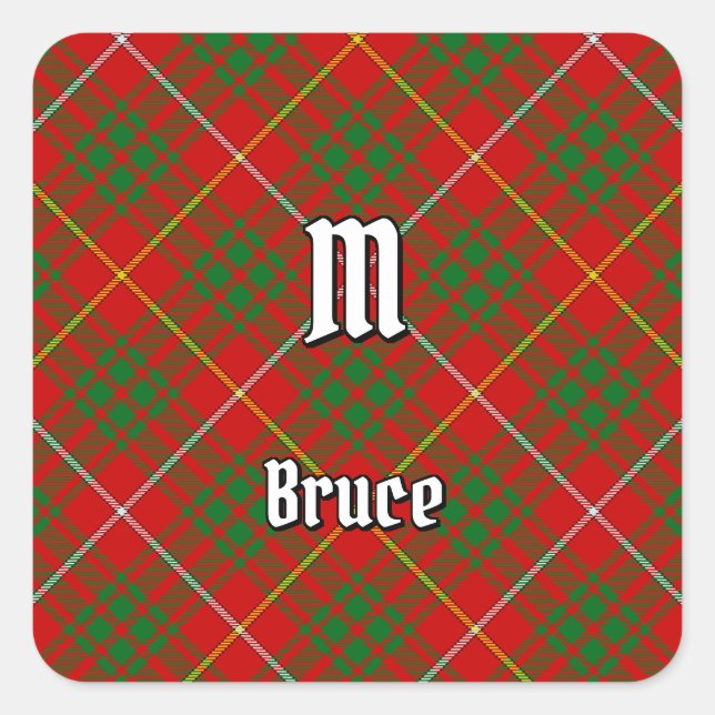 Clan Bruce Tartan Square Sticker (Front)