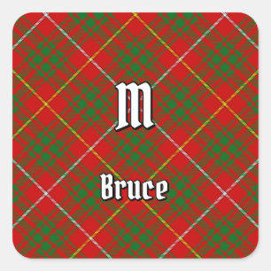 Clan Bruce Tartan Square Sticker
