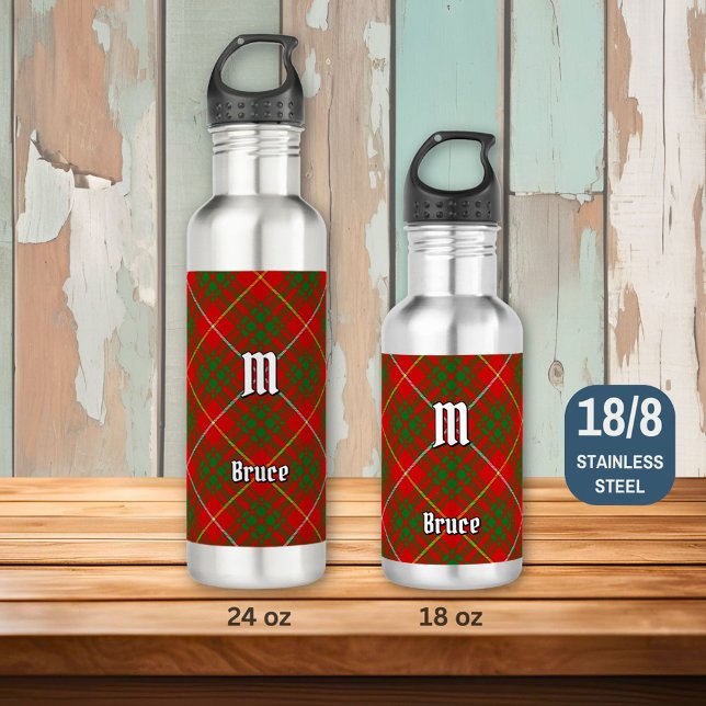 Clan Bruce Tartan Stainless Steel Water Bottle (Creator Uploaded)