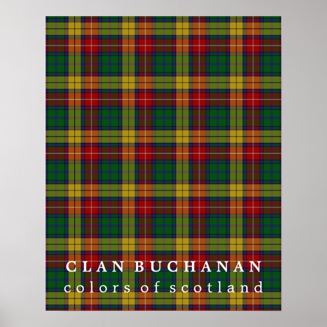 Clan Buchanan Colors of Scotland Tartan Poster (Front)