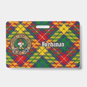 Clan Buchanan Crest over Tartan Badge