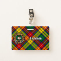 Clan Buchanan Crest over Tartan Badge