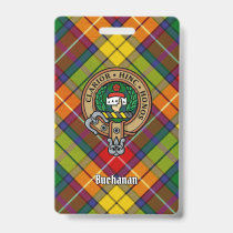 Clan Buchanan Crest over Tartan Badge
