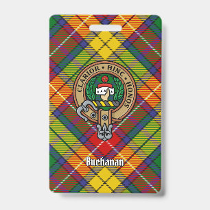 Clan Buchanan Crest over Tartan Badge