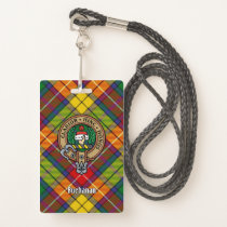 Clan Buchanan Crest over Tartan Badge