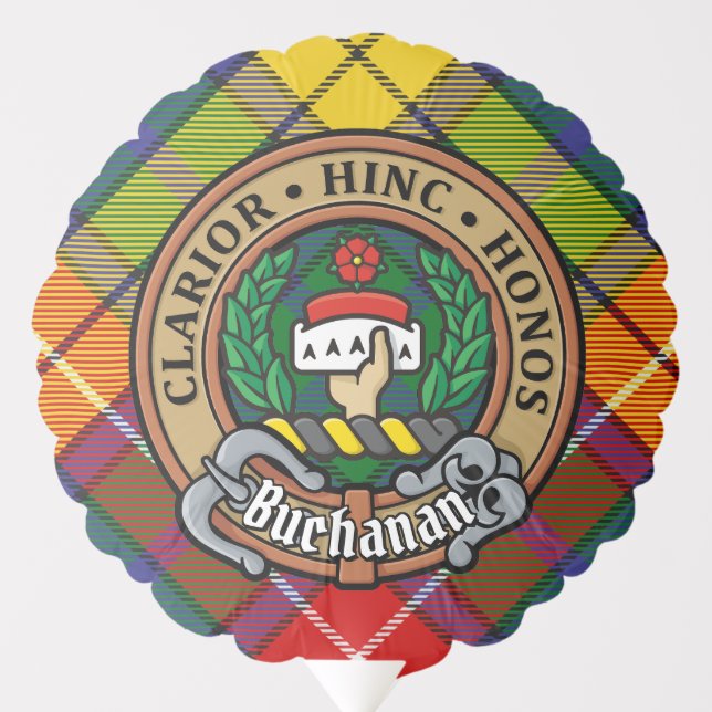 Clan Buchanan Crest over Tartan Balloon (Front)