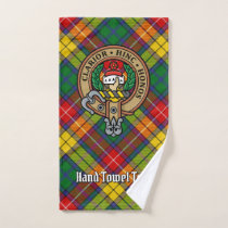 Clan Buchanan Crest over Tartan Bath Towel Set