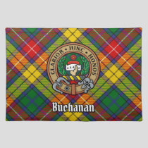 Clan Buchanan Crest over Tartan Cloth Placemat