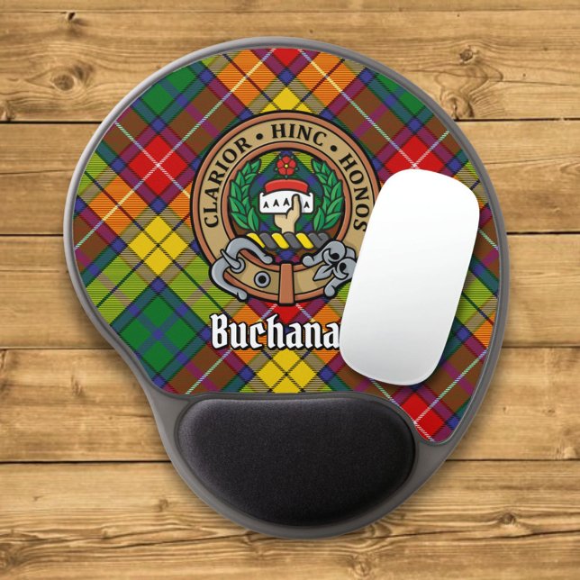 Clan Buchanan Crest over Tartan Gel Mouse Pad (Creator Uploaded)