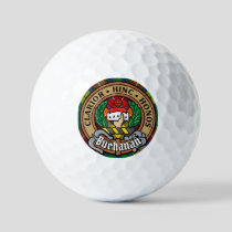 Clan Buchanan Crest over Tartan Golf Balls