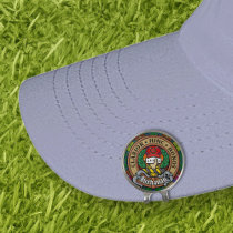 Clan Buchanan Crest over Tartan Golf Hat Clip