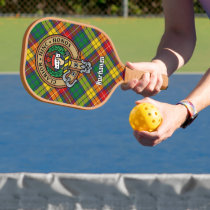 Clan Buchanan Crest over Tartan Keychain Pickleball Paddle