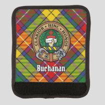 Clan Buchanan Crest over Tartan Luggage Handle Wrap
