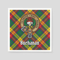 Clan Buchanan Crest over Tartan Napkins