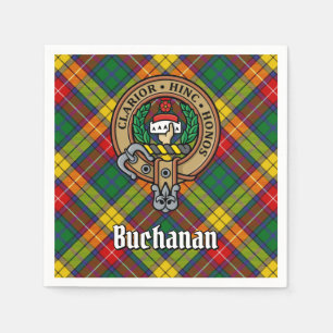 Clan Buchanan Crest over Tartan Napkins