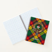 Clan Buchanan Crest over Tartan Notebook