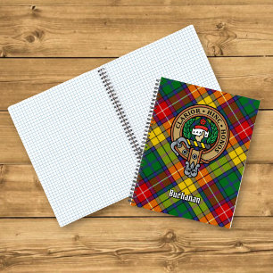 Clan Buchanan Crest over Tartan Notebook