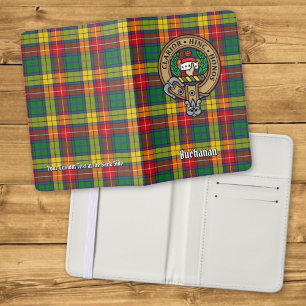 Clan Buchanan Crest over Tartan Passport Holder
