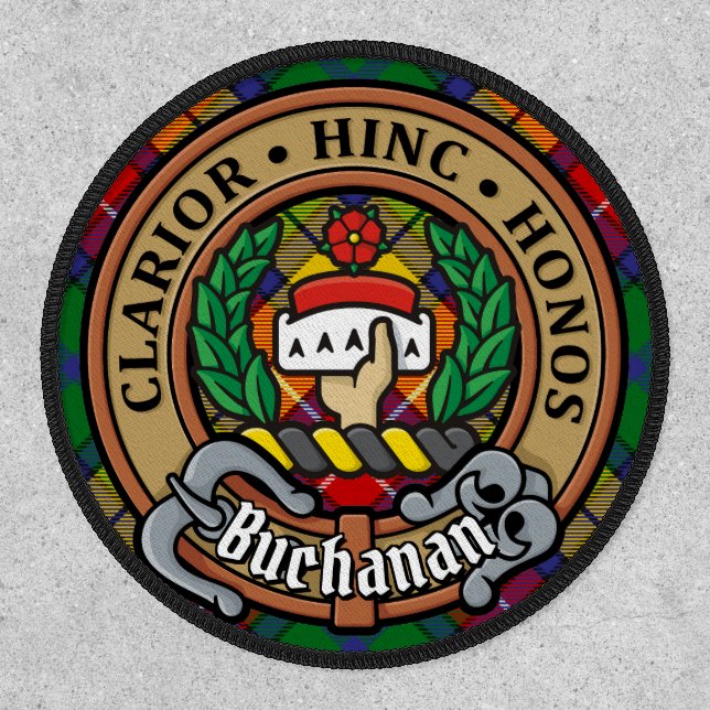 Clan Buchanan Crest over Tartan Patch (Front)