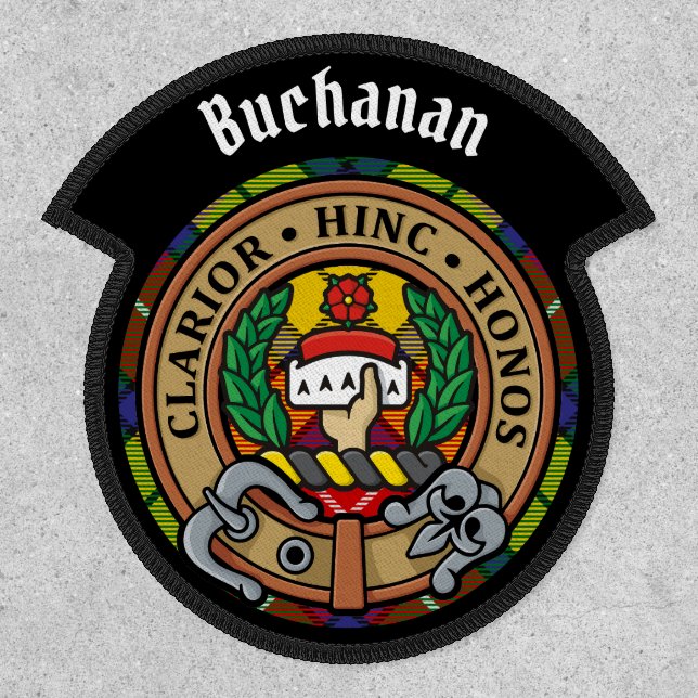 Clan Buchanan Crest over Tartan Patch (Front)