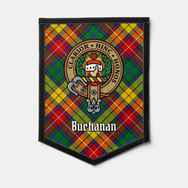 Clan Buchanan Crest over Tartan Pennant (Front)