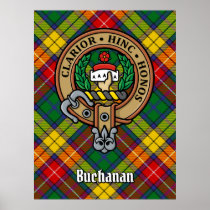 Clan Buchanan Crest over Tartan Poster