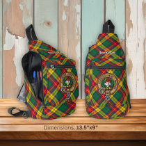 Clan Buchanan Crest over Tartan Sling Bag