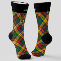 Clan Buchanan Crest over Tartan Socks