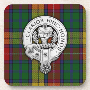 Clan Buchanan Crest & Tartan Beverage Coaster