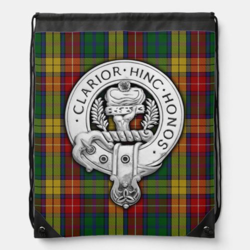 Clan Buchanan Crest  Tartan Drawstring Bag