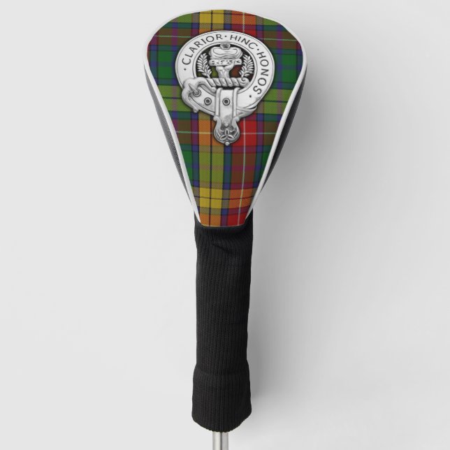 Clan Buchanan Crest & Tartan Golf Head Cover (Front)