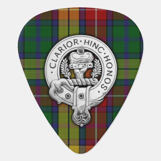 Clan Buchanan Crest & Tartan Guitar Pick (Front)