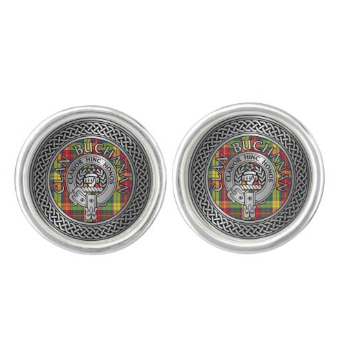 Clan Buchanan Crest  Tartan Knot Cufflinks