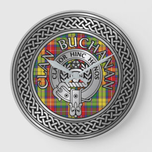 Clan Buchanan Crest & Tartan Knot Large Clock