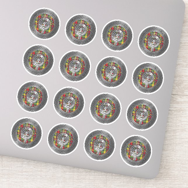 Clan Buchanan Crest & Tartan Knot Sticker (Detail)