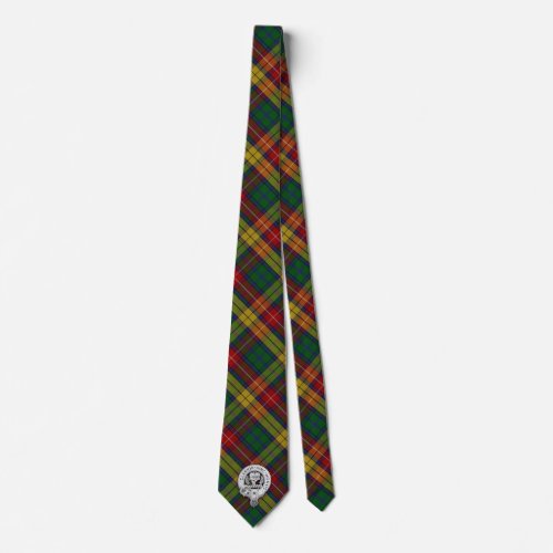 Clan Buchanan Crest  Tartan Neck Tie