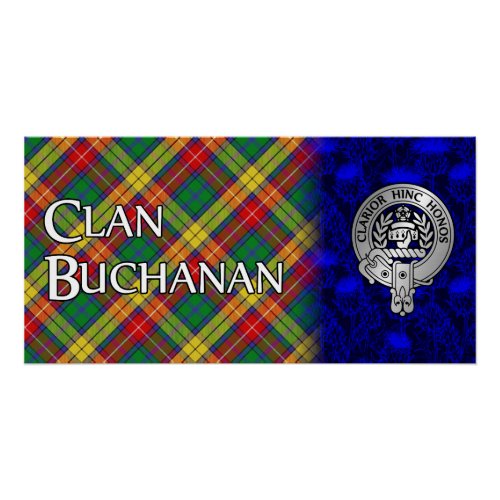 Clan Buchanan Crest  Tartan Poster