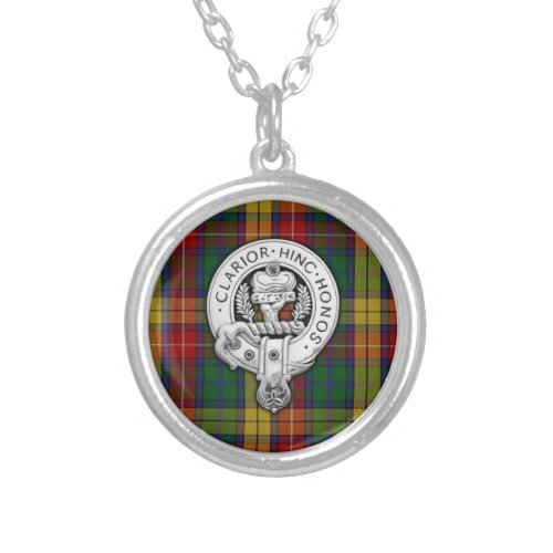 Clan Buchanan Crest  Tartan Silver Plated Necklace