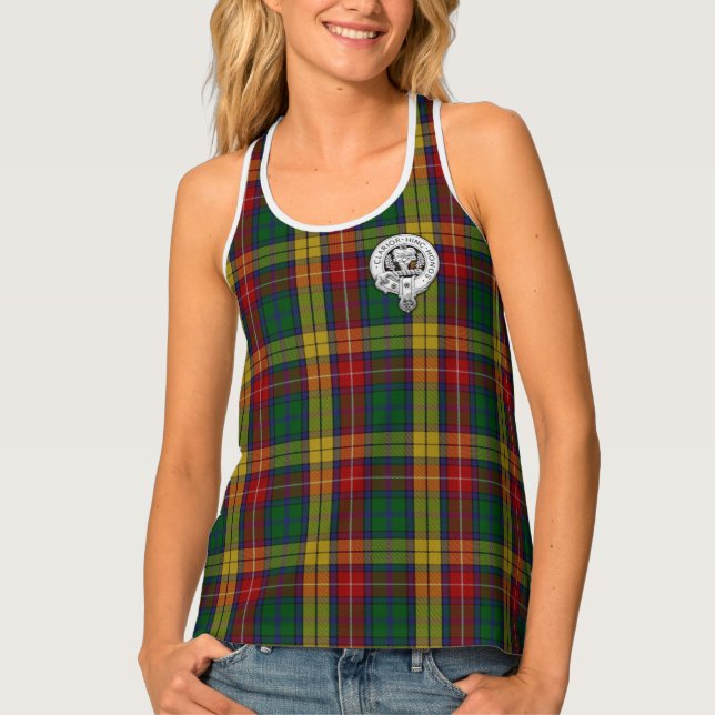 Clan Buchanan Crest & Tartan Tank Top (Front)