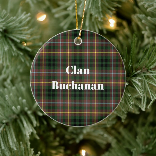 Clan Buchanan Hunting Tartan Ceramic Ornament (Tree)